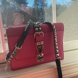 Prada Elektra Pink and Black Studded Bag with Straps - EUC